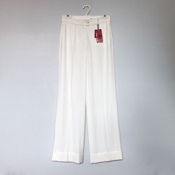More & More White Winter Wide Leg Trousers, Cuffed Pants sz EU 34, XS to S - Picture 3 of 12